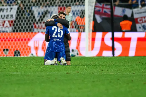 WROCLAW, POLAND - 28 Mayıs 2025: Moises Caicedo - Wroclaw Stadyumu 'nda UEFA Avrupa Konferans Ligi Real Betis Chelsea FC' ye karşı.