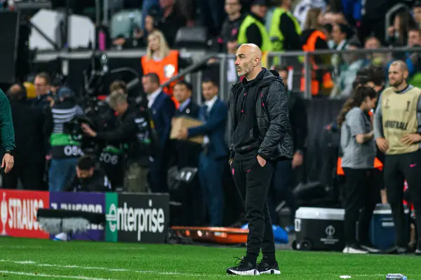 WROCLAW, POLAND - 28 Mayıs 2025: Enzo Maresca - UEFA Avrupa Konferans Ligi Real Betis Chelsea FC 'ye karşı Wroclaw Stadyumu.