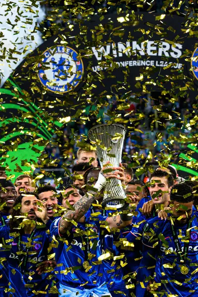 WROCLAW, POLAND - 28 Mayıs 2025: Enzo Fernandez - Wroclaw Stadyumu 'nda UEFA Avrupa Konferans Ligi Real Betis Chelsea FC' ye karşı.