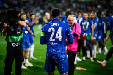 WROCLAW, POLAND - 28 Mayıs 2025: Reece James - Wroclaw Stadyumu 'nda UEFA Avrupa Konferans Ligi Real Betis Chelsea FC' ye karşı.