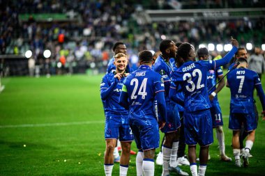 WROCLAW, POLAND - 28 Mayıs 2025 UEFA Avrupa Konferans Ligi Real Betis Chelsea FC 'ye karşı Wroclaw Stadyumu' nda oynanan final maçı.