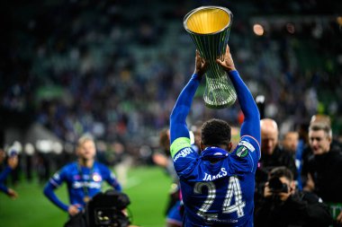 WROCLAW, POLAND - 28 Mayıs 2025: Reece James - Wroclaw Stadyumu 'nda UEFA Avrupa Konferans Ligi Real Betis Chelsea FC' ye karşı.