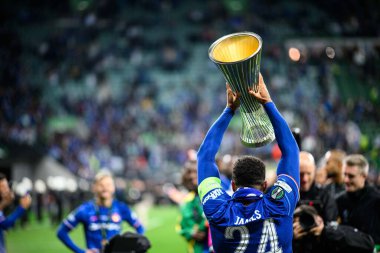 WROCLAW, POLAND - 28 Mayıs 2025: Reece James - Wroclaw Stadyumu 'nda UEFA Avrupa Konferans Ligi Real Betis Chelsea FC' ye karşı.