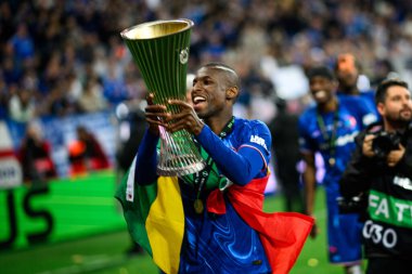 WROCLAW, POLAND - 28 Mayıs 2025: Nicolas Jackson - UEFA Avrupa Konferans Ligi Real Betis Chelsea FC 'ye karşı Wroclaw Stadyumu' nda final maçı.