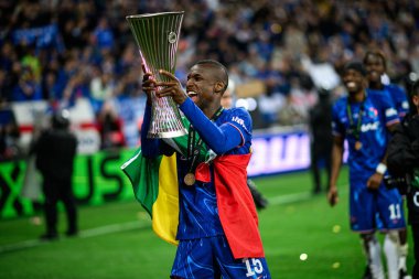 WROCLAW, POLAND - 28 Mayıs 2025: Nicolas Jackson - UEFA Avrupa Konferans Ligi Real Betis Chelsea FC 'ye karşı Wroclaw Stadyumu' nda final maçı.