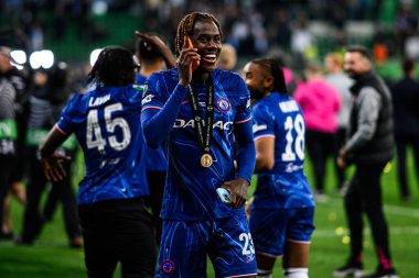 WROCLAW, POLAND - 28 Mayıs 2025: Trevoh Chalobah - UEFA Avrupa Konferans Ligi Real Betis Chelsea FC 'ye karşı Wroclaw Stadyumu' nda oynanan final maçı.