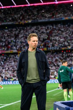MUNİH, GERMANY - 4 Haziran 2025: Julian Nagelsmann - UEFA Uluslar Ligi 2025 Almanya - Allianz Arena 'da Portekiz' e karşı. 