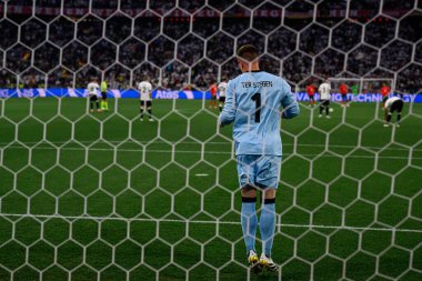 MUNİH, GERMANY - 1 HAZİRAN, 2021: Marc-Andre ter Stegen - UEFA Uluslar Ligi 2025 Almanya - Allianz Arena 'da Portekiz' e karşı. 