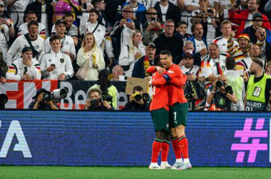 MUNİH, GERMANY - 4 Haziran 2025: Cristiano Ronaldo - UEFA Uluslar Ligi 2025 Almanya - Allianz Arena 'da Portekiz' e karşı. 