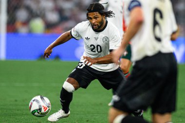 MUNİH, GERMANY - 4 Haziran 2025: Serge Gnabry - UEFA Uluslar Ligi 2025 Almanya - Allianz Arena 'da Portekiz' e karşı. 
