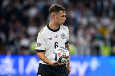 MUNICH, GERMANY - 4 Haziran 2025: Joshua Kimmich - UEFA Uluslar Ligi 2025 Almanya - Allianz Arena 'da Portekiz' e karşı. 