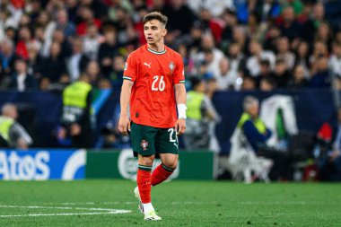 MUNICH, GERMANY - 4 Haziran 2025: Francisco Conceicao - UEFA Uluslar Ligi 2025 Almanya - Allianz Arena 'da Portekiz' e karşı. 