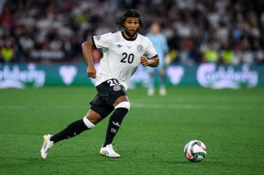 MUNİH, GERMANY - 4 Haziran 2025: Serge Gnabry - UEFA Uluslar Ligi 2025 Almanya - Allianz Arena 'da Portekiz' e karşı. 