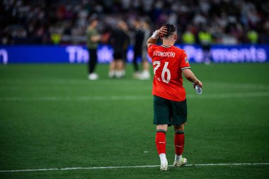 MUNICH, GERMANY - 4 Haziran 2025: Francisco Conceicao - UEFA Uluslar Ligi 2025 Almanya - Allianz Arena 'da Portekiz' e karşı. 