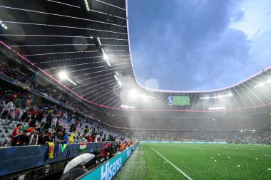 MUNICH, GERMANY - 4 Haziran 2025: Yağmur - UEFA Milletler Ligi 2025 Almanya - Allianz Arena 'da Portekiz' e karşı. 