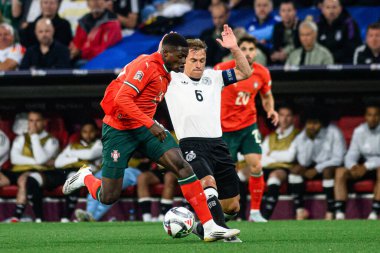 MUNICH, GERMANY - 4 Haziran 2025: Joshua Kimmich - UEFA Uluslar Ligi 2025 Almanya - Allianz Arena 'da Portekiz' e karşı. 