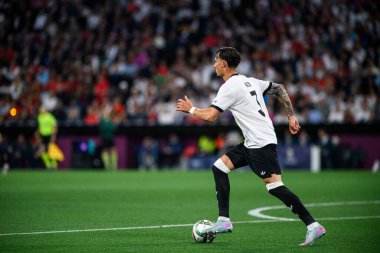 MUNICH, GERMANY - 4 Haziran 2025: Robin Koch - UEFA Milletler Ligi 2025 Almanya - Allianz Arena 'da Portekiz' e karşı. 