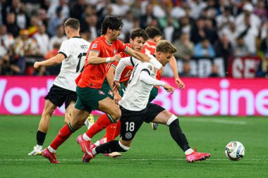 MUNİH, GERMANY - 4 Haziran 2025: Maximilian Mittelstadt - UEFA Uluslar Ligi 2025 Almanya - Allianz Arena 'da Portekiz' e karşı. 