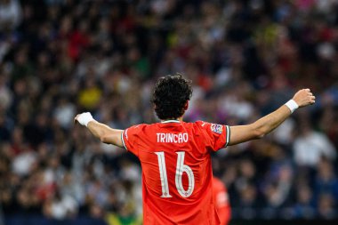 MUNİH, GERMANY - 4 Haziran 2025: Francisco Trincao - UEFA Uluslar Ligi 2025 Almanya - Allianz Arena 'da Portekiz' e karşı. 