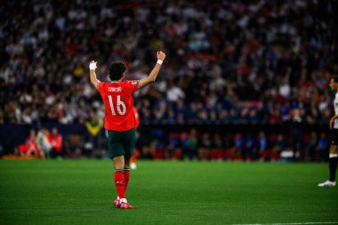 MUNİH, GERMANY - 4 Haziran 2025: Francisco Trincao - UEFA Uluslar Ligi 2025 Almanya - Allianz Arena 'da Portekiz' e karşı. 