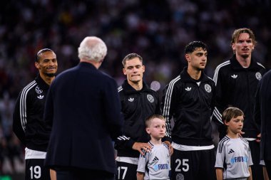 MUNİH, GERMANY - 4 Haziran 2025: Leroy Sane, Deniz Undav, Aleksandar Pavloviç, Nick Woltemade - UEFA Milletler Ligi 2025 Almanya - Allianz Arena 'da Portekiz' e karşı. 