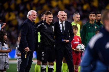 MUNICH, GERMANY - 4 Haziran 2025: Joshua Kimmich - UEFA Uluslar Ligi 2025 Almanya - Allianz Arena 'da Portekiz' e karşı. 