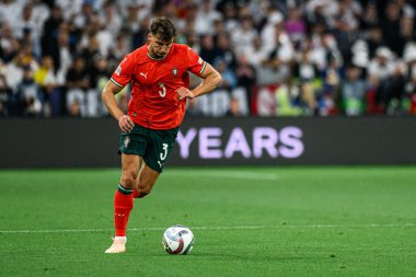 MUNİH, GERMANY - 4 Haziran 2025: Ruben Dias - UEFA Uluslar Ligi 2025 Almanya - Allianz Arena 'da Portekiz' e karşı. 
