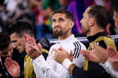 MUNİH, GERMANY - 4 Haziran 2025: Robert Andrich - UEFA Uluslar Ligi 2025 Almanya - Allianz Arena 'da Portekiz' e karşı. 