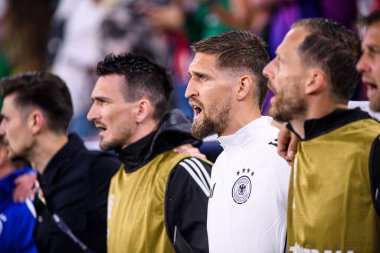 MUNİH, GERMANY - 4 Haziran 2025: Robert Andrich - UEFA Uluslar Ligi 2025 Almanya - Allianz Arena 'da Portekiz' e karşı. 