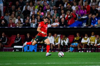 MUNİH, GERMANY - 4 Haziran 2025: Pedro Neto - UEFA Milletler Ligi 2025 Almanya - Allianz Arena 'da Portekiz' e karşı. 