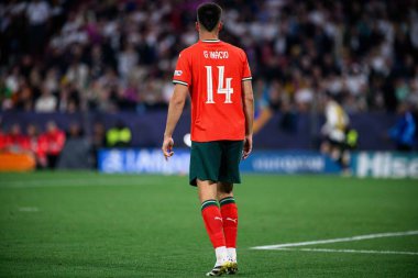 MUNİH, GERMANY - 4 Haziran 2025: Goncalo Inacio - UEFA Uluslar Ligi 2025 Almanya - Allianz Arena 'da Portekiz' e karşı. 