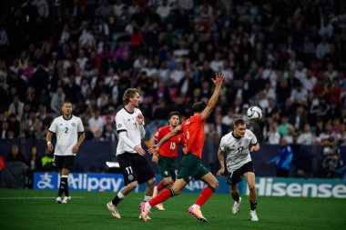MUNİH, GERMANY - 4 Haziran 2025: Florian Wirtz, gol - UEFA Uluslar Ligi 2025 Almanya - Allianz Arena 'da Portekiz' e karşı. 