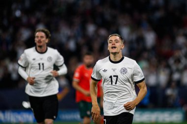 MUNİH, GERMANY - 4 Haziran 2025: Florian Wirtz, gol - UEFA Uluslar Ligi 2025 Almanya - Allianz Arena 'da Portekiz' e karşı. 