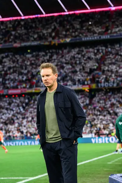 MUNİH, GERMANY - 4 Haziran 2025: Julian Nagelsmann - UEFA Uluslar Ligi 2025 Almanya - Allianz Arena 'da Portekiz' e karşı. 