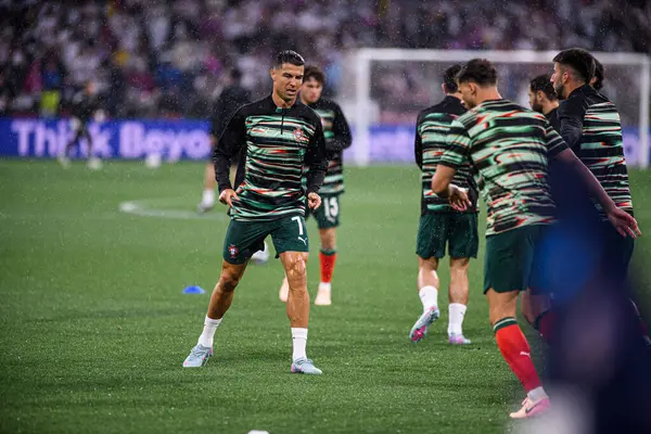 MUNİH, GERMANY - 4 Haziran 2025: Cristiano Ronaldo - UEFA Uluslar Ligi 2025 Almanya - Allianz Arena 'da Portekiz' e karşı. 