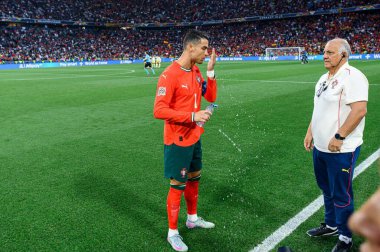 MUNICH, GERMANY - 8 Haziran 2025: Cristiano Ronaldo - UEFA Uluslar Ligi 2025, Allianz Arena 'da İspanya' ya karşı. 