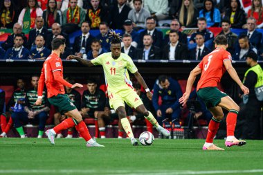 MUNICH, GERMANY - 8 HAZİRAN 2025 UEFA Uluslar Ligi 2025 Portekiz 'e karşı Allianz Arena' da oynanan final maçı.