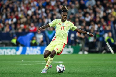 MUNICH, GERMANY - 8 Haziran 2025: Nico Williams - UEFA Uluslar Ligi 2025, Allianz Arena 'da İspanya' ya karşı. 