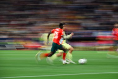 MUNICH, GERMANY - 8 Haziran 2025: Pedri - UEFA Uluslar Ligi 2025, Allianz Arena 'da İspanya' ya karşı. 