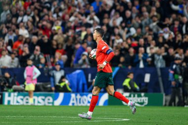 MUNICH, GERMANY - 8 Haziran 2025: Cristiano Ronaldo - UEFA Uluslar Ligi 2025, Allianz Arena 'da İspanya' ya karşı. 