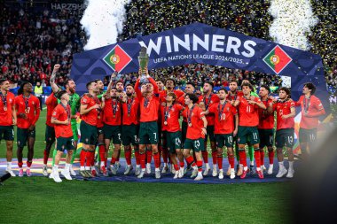 MUNICH, GERMANY - 9 Haziran 2025: Cristiano Ronaldo - UEFA Uluslar Ligi 2025, Allianz Arena 'da İspanya' ya karşı. 