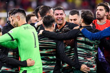 MUNICH, GERMANY - 8 Haziran 2025: Cristiano Ronaldo - UEFA Uluslar Ligi 2025, Allianz Arena 'da İspanya' ya karşı. 