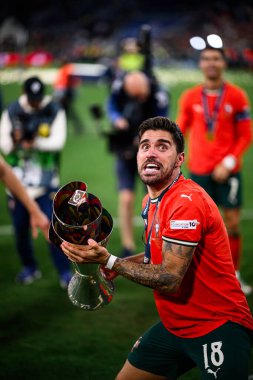 MUNICH, GERMANY - 9 Haziran 2025: Ruben Neves - UEFA Uluslar Ligi 2025, Allianz Arena 'da İspanya' ya karşı. 