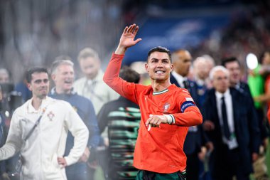 MUNICH, GERMANY - 8 Haziran 2025: Cristiano Ronaldo - UEFA Uluslar Ligi 2025, Allianz Arena 'da İspanya' ya karşı. 