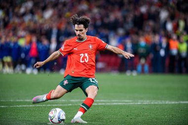 MUNICH, GERMANY - 8 Haziran 2025: Vitinha - UEFA Uluslar Ligi 2025, Allianz Arena 'da İspanya' ya karşı. 