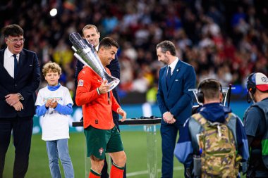 MUNICH, GERMANY - 8 Haziran 2025: Cristiano Ronaldo - UEFA Uluslar Ligi 2025, Allianz Arena 'da İspanya' ya karşı. 