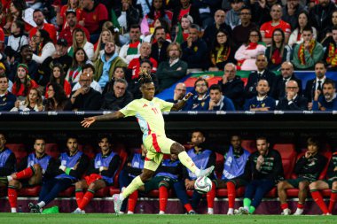 MUNICH, GERMANY - 8 Haziran 2025: Nico Williams - UEFA Uluslar Ligi 2025, Allianz Arena 'da İspanya' ya karşı. 