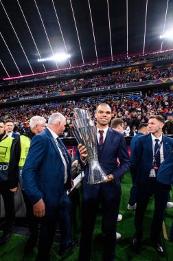 MUNICH, GERMANY - 8 Haziran 2025: Pepe - UEFA Uluslar Ligi 2025, Allianz Arena 'da İspanya' ya karşı. 