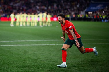 MUNICH, GERMANY - 8 Haziran 2025: Ruben Neves - UEFA Uluslar Ligi 2025, Allianz Arena 'da İspanya' ya karşı. 