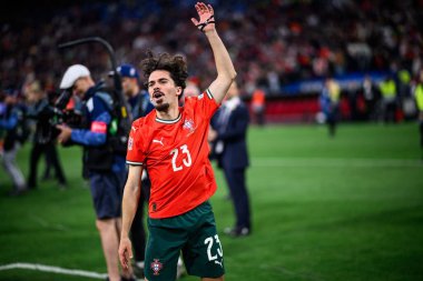 MUNICH, GERMANY - 8 Haziran 2025: Vitinha - UEFA Uluslar Ligi 2025, Allianz Arena 'da İspanya' ya karşı. 